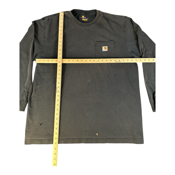 Carhartt T-Shirt Black Front Pocket Shirt Distressed  Sz XL Distressed - Picture 4 of 7